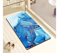 LZRYYBZ Tapis de Bain en Pierre de diatomite antidérapant Anti moisissure sèche Rapide à diatomées en Fil d’Or marbre en Pierre Tapis de Bain Absorbant en Caoutchouc Tapis de Bain 40x60cm