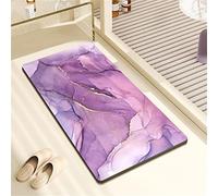 LZRYYBZ Tapis de Bain en Pierre de diatomite antidérapant Anti moisissure sèche Rapide à diatomées en Fil d’Or marbre en Pierre Tapis de Bain Absorbant en Caoutchouc Tapis de Bain 50x80cm