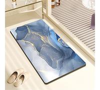 LZRYYBZ Tapis de Bain en Pierre de diatomite antidérapant Anti moisissure sèche Rapide Tapis de Douche à diatomées en Fil d’Or marbre en Pierre Tapis de Bain Absorbant en Caoutchouc Tapis de Bain