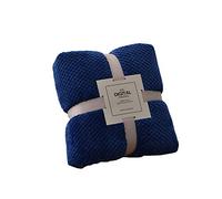 LZstrong Couverture De Jet De Couleur Unie, Couverture De Polaire De Jet De Maïs Soufflé De Luxe, sur Le Canapé Couvre-lit De Couverture De Lit en Nid d'abeille Chaud (Blue,150 * 200cm)