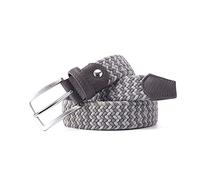 LZTDSBX Ceintures, Ceinture élastique tressée avec revêtement en Cuir for Hommes, Ceinture élastique tressée Extensible de 3,5 cm de Largeur(Grey Dark Grey,110)