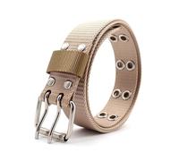 LZTDSBX Ceintures, Ceinture en Nylon for Hommes/Femmes, Conception de Trou de Ceinture à Double œillet, Boucle, Ceinture, Ceinture en Jean, Largeur 3,2 cm(Khaki,110)
