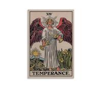 LZTEN Affiche vintage de tempérance - Carte de tarot de divination - Astrologie - Impression sur toile - Peinture à l'huile - Sans cadre - 30,5 x 45,7 cm