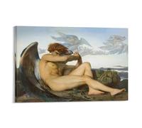 LZTEN Ange déchu par Alexandre Cabanel Impressions sur toile Décoration murale Peinture à l'huile Déco encadrée 50,8 x 76,2 cm