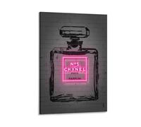 LZTEN Impression d'art mural glamour tendance - Parfum noir et rouge fluo - Décoration murale pour chambre de fille - Affiches murales glamour - Parfum et maquillage