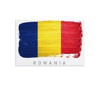LZTEN Impressions sur toile avec drapeau de la Roumanie - Décoration murale - 30 x 45 cm