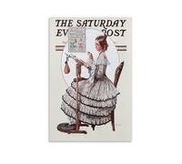 LZTEN Needlepoint, 1924 par Norman Prints Rockwell Prints Poster sur toile peintures à l'huile sans cadre 30,5 x 45,7 cm