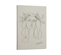 LZTEN Pablo Picasso Impression Fille Face Line Dessin Lithographie Picasso Noir Blanc Poster Moderne Minimaliste Cadre Abstrait 30 x 45 cm