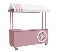 LZTET Chariot De Restauration De Rue Portable avec Auvent,PréSentoir Mobile à roulettes Verrouillables,PréSentoir Marché en Portable,pour Salons,DéMonstrations Et Foires(180cm,Pink)