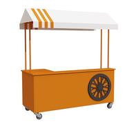 LZTET Chariot De Restauration De Rue Portable avec Auvent,PréSentoir Mobile à roulettes Verrouillables,PréSentoir Marché en Portable,pour Salons,DéMonstrations Et Foires(180cm,Orange)