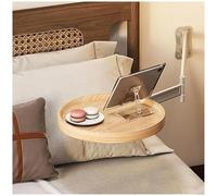 LZTET Plateau Mural Pliable,Rotation 720°,Tablette LatéRale Rabattable,éTagèRe D'Appoint Extensible Et Peu Encombrante,IdéAle pour La Table De Chevet,La Cuisine Ou Chambre Coucher(Log Color)