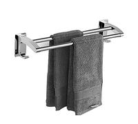 LZTY Salle de Bains Acier Inoxydable Barre de Serviette Cuisine Deux Barres Tige Unique Porte-Serviettes Mural 3M Auto-Adhésif Finition polie étagère servietteA-60cm(24inch)