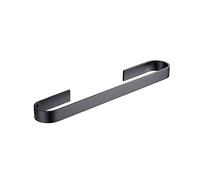 LZTY sans perçage Espace Aluminium Barre de servietteTige Unique Mural Bain Porte-torchons étanche Brillant étagère Serviette pour Cuisine Salle de bainsbalcon etcblack-25cm(10inch)