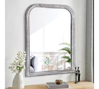 Lzuso Grand Miroir Mural Naturel à Suspendre Style Rustique - Cadre en Bois Rustique - Miroir décoratif pour Chambre à Coucher, Salle de Bain, Salon, entrée - Miroir rectangulaire