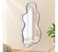 Lzuso Miroir Mural irrégulier Cadre en Bois Nuageux asymétrique Miroir de Maquillage Moderne Salon Chambre Couloir xuanguan Moderne Unique Art déco Miroir Naturel