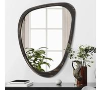 Lzuso Miroir Mural irrégulier Miroir asymétrique Mural Unique Cadre en Bois Miroir de Toilette Style Miroir de Toilette Moderne décoration Salon Chambre Salle de Bains entrée Miroir d'art Moderne