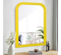 Lzuso Miroir rectangulaire avec Cadre en Bois - Grand Miroir Mural Moderne à Suspendre - Coin Arrondi - pour Maison, Ferme, Salle de Bain, Salon, Chambre à Coucher, entrée