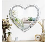 Lzuso Miroirs muraux en Cristal miroirs muraux en Argent flashless Frameless miroirs décoratifs Diamants cassés Maison Chambre Salle de Bain Hall d'entrée Miroir Suspendu chaîne en Argent 50x50cm