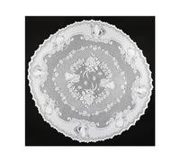 LZVMLNQI Nappe blanche rectangulaire fournitures de fête vintage broderie dentelle nappe de table restaurant décoration blanc/diamètre 178 cm