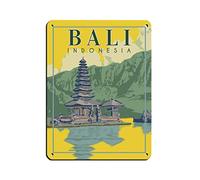 LZWDO Affiche de voyage vintage Bali Indonésie, plaque en métal rétro, peinture sur fer, pour bar, garage, salle de jeux, café, décoration murale familiale, 15 x 30 cm
