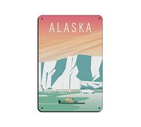 LZWDO Affiche de voyage vintage des glaciers d'Alsace, plaque en métal rétro, peinture sur fer pour bar, garage, café, salle de jeux, décoration murale familiale, 15 x 30 cm