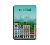 LZWDO Istanbul Turquie P Vintage Travel Poster Tin Sign Vintage Metal Pub Club Cafe Bar Home Wall Art Decoration Poster Retro 20 * 30cm
