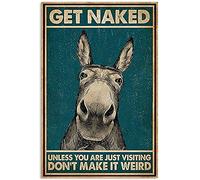 LZWDO Plaque en étain drôle vintage Get Naked Unless You Are Just Visit Don't Make It Weird Donkey Décoration murale Décoration murale Art mural Plaque murale 30 * 40cm