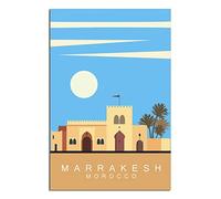 LZWDO Plaque en métal Marrakech, plaque en métal, voyage, art vintage, décoration murale, maison, cuisine, bar, terrasse, grotte, décoration amusante, 30 x 40 cm