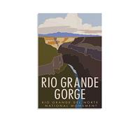 LZWDO Plaque en métal Rio Grande Gorge Nouveau-Mexique River Retro Decor Art Sign Home Kitchen Bar Cafe Club Cave Wall Decor Vintage Travel Tin Sign 20x30CM