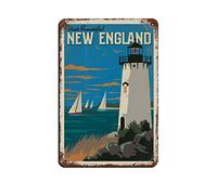 LZWDO Plaques en métal humoristiques, style Nouvelle-Angleterre, phare, vintage, pour bar, club, grotte, maison, cuisine, rustique, voyage, décoration murale, 30 x 40 cm