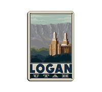 LZWDO Plaques en métal - Villes universitaires - Logan, Utah - Décoration murale pour la maison, la cuisine, le restaurant, un club ou un lieu de voyage - 15 x 30 cm