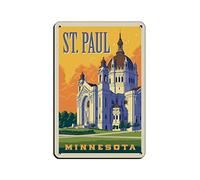 LZWDO Plaques métalliques vintage Saint Paul Minnesota - Décoration murale pour bureau, café, salle de bain, chambre (20 x 30 cm)