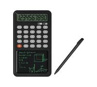 LZX-28 Calculatrice Portable Double Fonction avec Mini Bloc-Notes avec Écran LCD Numérique 10+2 pour Étudiants et Bureaux,Noir