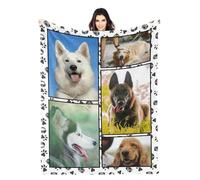LZXSXZ Couverture personnalisée avec Photo, Couverture personnalisée avec 1 à 9 collages de Photos danimaux, Couverture personnalisée pour père, Maman, Enfants, Chiens, Amis ou Amoureux.