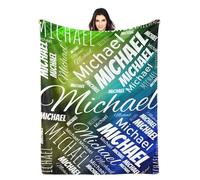 LZXSXZ Couverture personnalisée - Plaid Personnalisé Nom et Texte Couverture - Couverture Personnalisée avec Nom - Couverture PersonnaliséE pour Papa, Maman, Amis Ou Amoureux Cadeau pour Noël