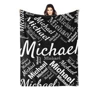 LZXSXZ Couverture Personnalisée - Plaid Personnalisé Nom et Texte - Couverture Personnalisée pour Papa, Maman, Amis ou Amoureux - Cadeau pour Noël