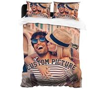 LZXSXZ Housse de Couette Photo Personnalisée, Parure de Lit Photo Personnalisée pour Enfants et Adultes, Famille, Amitié, Anniversaire, Cadeau danniversaire