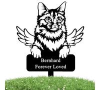 LZXSXZ Marqueur de pieu commémoratif de nom de Chat personnalisé, pieu en métal de Jardin de Chat personnalisé, Signe en métal commémoratif de Chat, Décor de Jardin de Chat extérieur