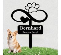 LZXSXZ Pierre tombale personnalisée pour Animaux de Compagnie - Croix funéraire Design pour Animaux avec Gravure - Décoration funéraire pour Chien ou Chat - Nom, Date