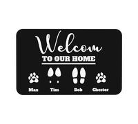 LZXSXZ Tapis de Porte Personnalisé - Tapis de Bienvenue avec Nom de Famille, Dos Antidérapant, pour Porche Avant, Porte Arrière, Patio, Décoration Extérieure