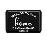 LZXSXZ Tapis de Porte Personnalisé - Tapis de Bienvenue avec Nom de Famille, Dos Antidérapant, pour Porche Avant, Porte Arrière, Patio, Décoration Extérieure