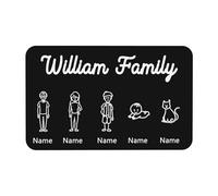 LZXSXZ Tapis de Porte Personnalisé - Tapis de Bienvenue avec Nom de Famille, Dos Antidérapant, pour Porche Avant, Porte Arrière, Patio, Décoration Extérieure