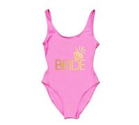 LZYCJL Bain Une pièce pour Femmes, Maillot de Bain Bas imprimé de l’équipe de la mariée, Maillot de Bain d’été pour Enterrement de Vie de Jeune Fille(Rose-A,as4,Alpha,jaspo_l,Regular,Regular)