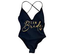 LZYCJL Maillot de Bain Monokini Une pièce à imprimé mariée Femme à Bretelles Ajustables, Maillot de Bain de Plage(Noir-B,as4,Alpha,x_l,Regular,Regular)