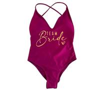LZYCJL Maillot de Bain Monokini Une pièce à imprimé mariée Femme à Bretelles Ajustables, Maillot de Bain de Plage(Vin Rouge,as4,Alpha,s,Regular,Regular)