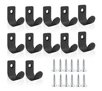 LZYDKH Lot de 12 crochets plats en acier inoxydable, 35 x 16 x 17 mm, robustes et durables pour fixer filets de remorque et bâches (noir)