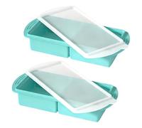 LZYDKH Lot de 2 récipients de congélation extra larges en silicone - 500 ml par compartiment - Moule de congélation avec couvercle - Boîtes à soupe empilables pour aliments - Pour la préparation des