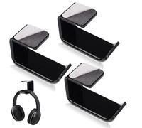 LZYDKH Lot de 3 supports de casque universels avec ruban adhésif puissant pour appareils de bureau (noir)