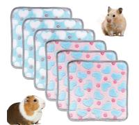 LZYDKH Lot de 6 couvertures imperméables en polaire pour petit animal - 35 x 35 cm - Tapis de couchage doux et réutilisable pour hamster, furet, chaton, écureuil, hérisson