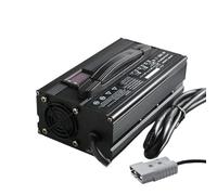 Lzyjck Chargeur De Batterie Plomb-Acide 900 W 36 V 20 A avec Écran LCD, Connecteurs Anderson (50 A/120 A), pour Chariots Élévateurs, Autolaveuses, Voiturettes De Golf,Noir,120A Anderson
